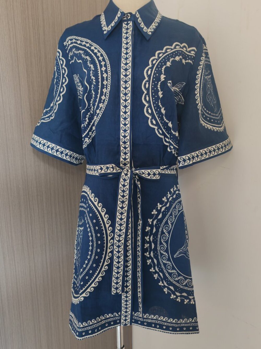 Alemaizosena floral pattern dark blue dress - Picture 2 of 11